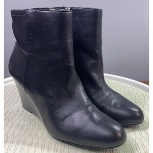 Michael Kors Bromley Women's‎ Leather Ankle Bootie Wedges Black Boots Sz. 8.5 M